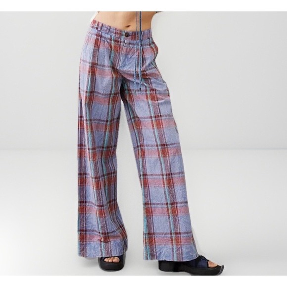 Anthropologie Pants - Anthropologie Plaid Pants Wide Leg 8